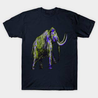 Mammoth Skeleton Interactive Yellow&Blue Filter T-Shirt By Red&Blue T-Shirt